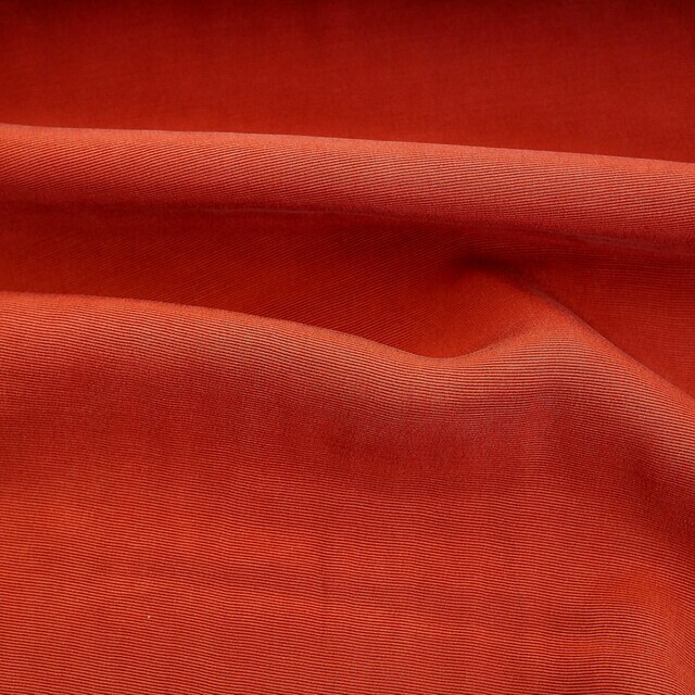 Micro Ottoman Rib Cupro-Rayon in Rust-Red | View: Micro Ottoman Rib Cupro-Rayon in Rust