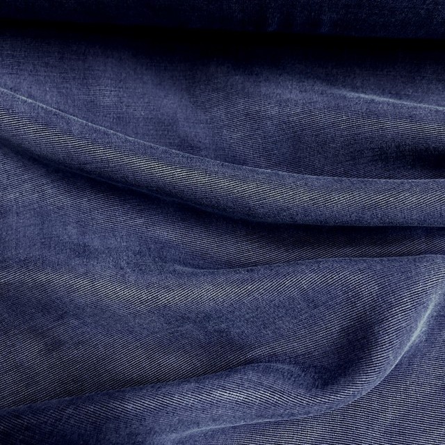 Mikro Ottoman Rib Cupro-Viskose in Deep Sea Blue | Ansicht: Mikro Ottoman Rib Cupro-Viskose in Deep Sea Blue