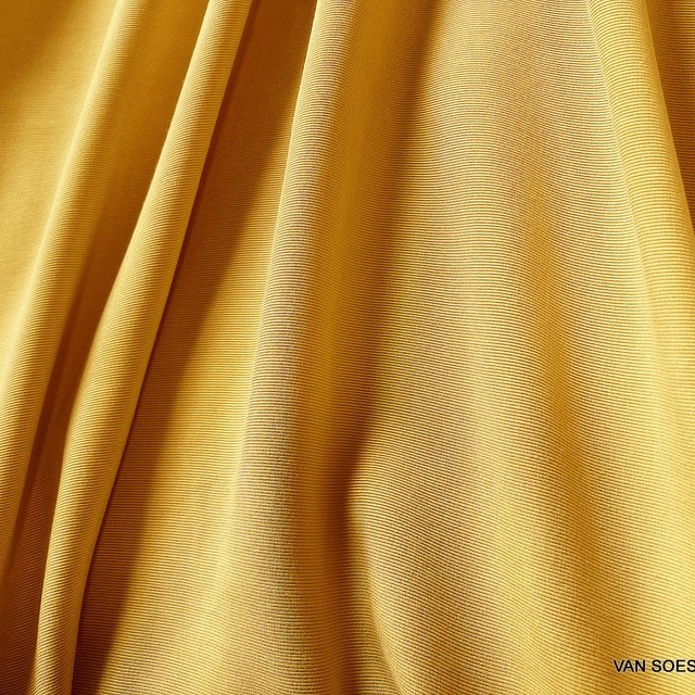 Micro Ottoman Rib Cupro-Viscose in Mustard | View: Micro Ottoman Rib Cupro-Viscose in Mustard