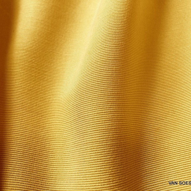 Micro Ottoman Rib Cupro-Viscose in Mustard | View: Micro Ottoman Rib Cupro-Viscose in Mustard