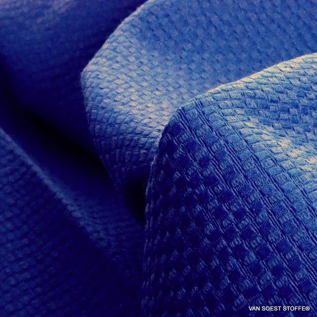 Mini Animal Look as Stretch Piqué in Cobalt | View: Mini Animal Look as Stretch Piqué in Cobalt