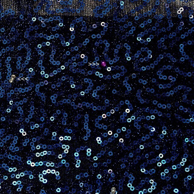 Mini sequins + beads in dark navy on glitter mesh jacquard fabric | View: Mini sequins + beads in dark navy on glitter mesh jacquard fabric