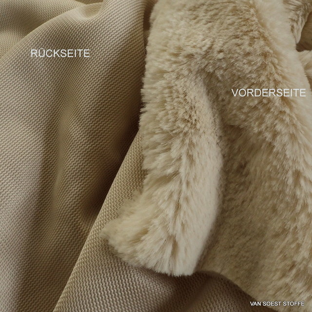 Mink imitation in cream white | View: Mink imitation in cream white