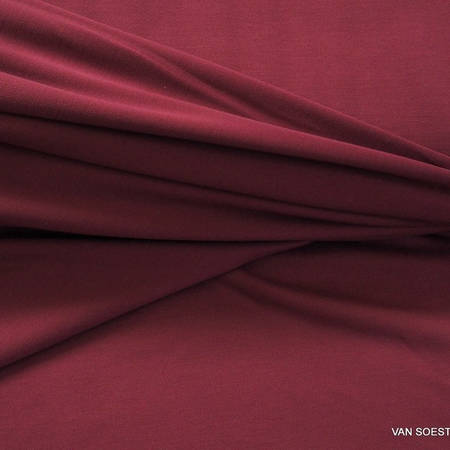 Modal™ piqué jersey blend in deep burgundy