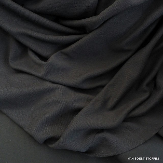 Modal™ piqué jersey blend in deep black | View: Modal™ piqué jersey blend in deep black