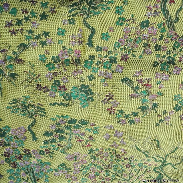 Fashionable original China Jacquard in yellow - green | View: Fashionable original China Jacquard in yellow - green