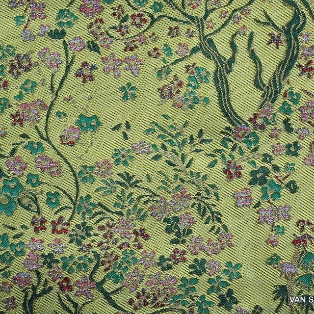 Fashionable original China Jacquard in yellow - green | View: Fashionable original China Jacquard in yellow - green