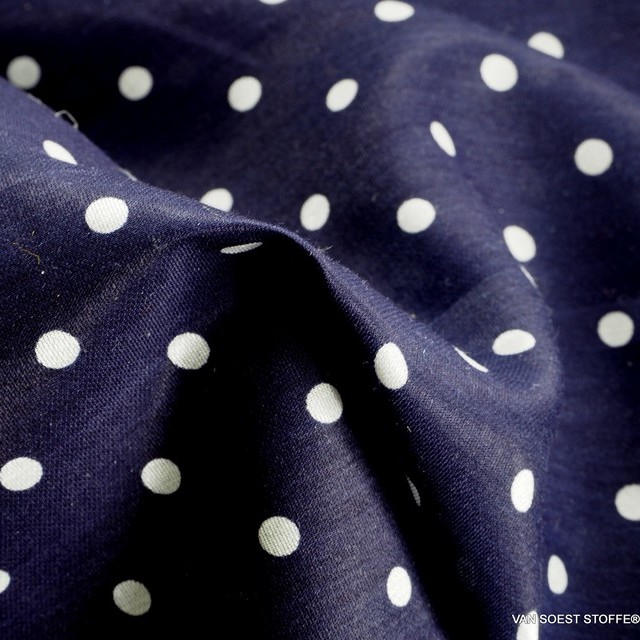 white polkadot on navy ground - gauzy