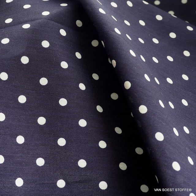 white polkadot on navy ground - gauzy | View: classic cotton print - white polkadot on navy ground - gauzy