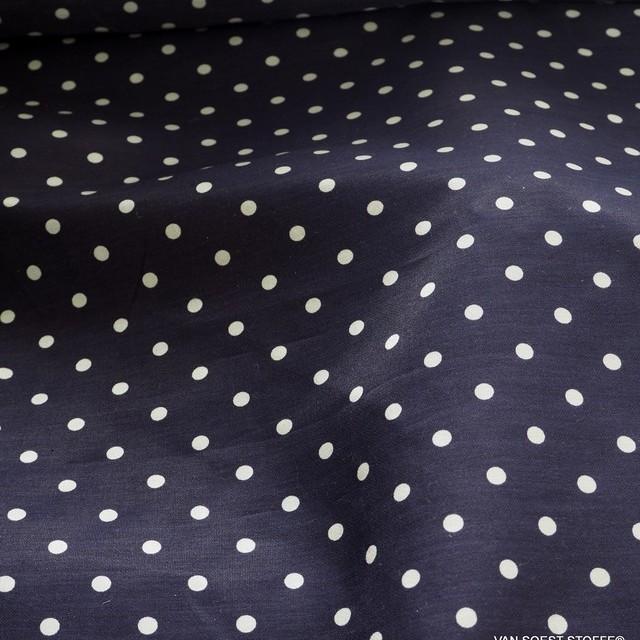 white polkadot on navy ground - gauzy | View: classic cotton print - white polkadot on navy ground - gauzy