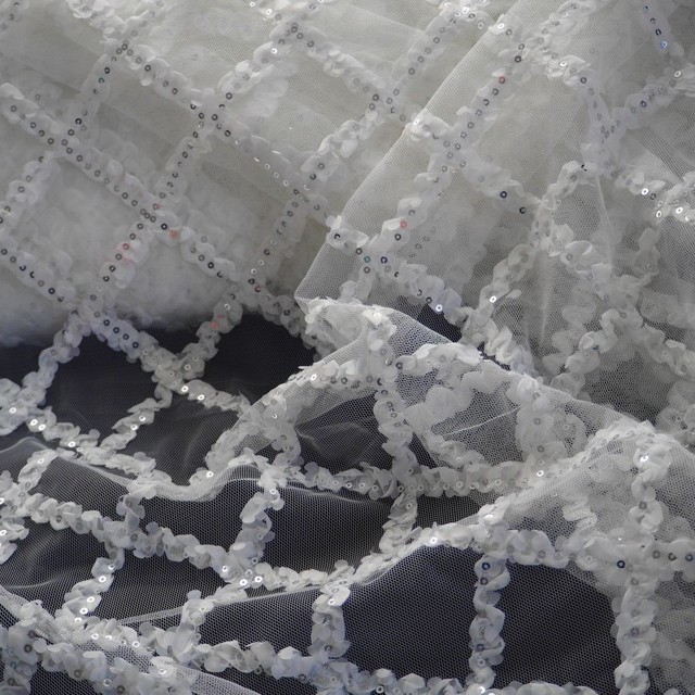 Rhombus Lace in White | View: Rhombus Lace in White