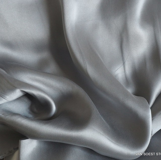Pure silk in color silver