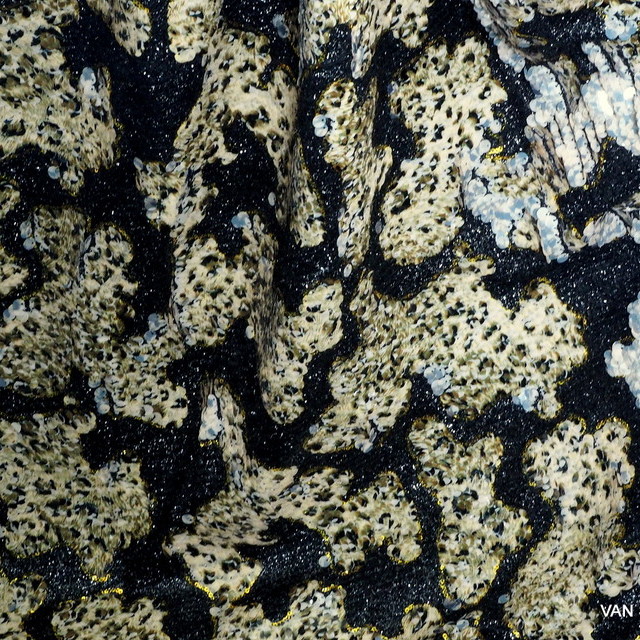 Reptile sequins on black raffia | View: reptile sequins on black raffia