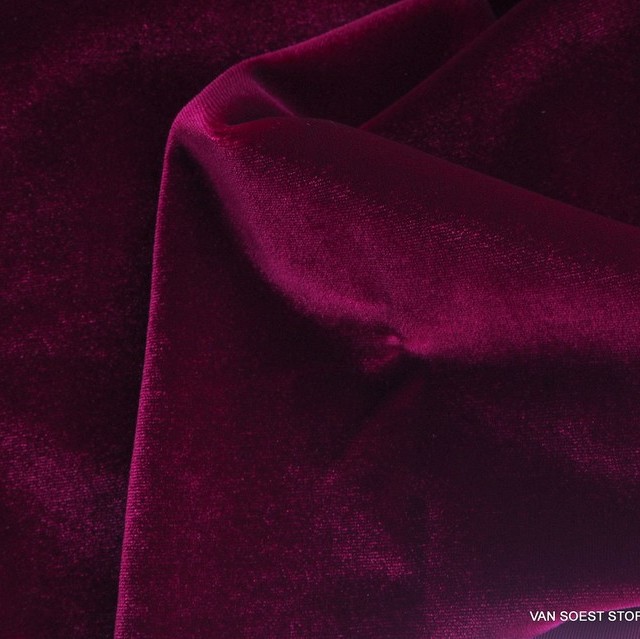 Velvet with high stretch content in cherry | View: Velvet with high stretch content in cherry