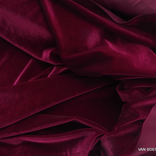 Velvet with high stretch content in cherry | View: Velvet with high stretch content in cherry