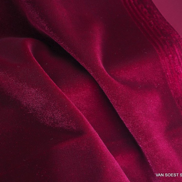 Velvet with high stretch content in cherry | View: Velvet with high stretch content in cherry