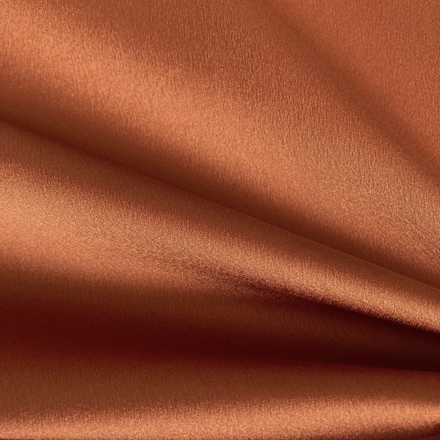 Satin with stretch super light and soft flowing in gold | View: Satin with stretch part super light and soft flowing in brick orange