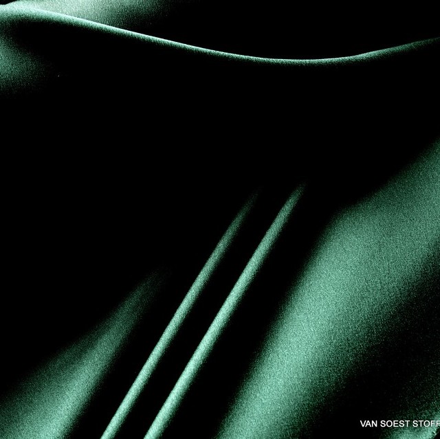 Satin with stretch super light and soft flowing in emerald green | View: Satin with stretch super light and soft flowing in emerald green