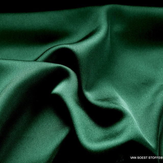 Satin with stretch super light and soft flowing in emerald green