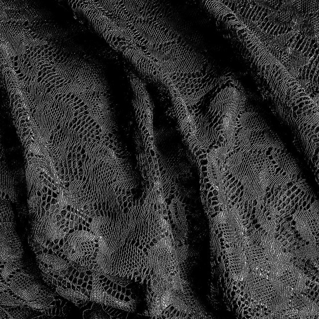 Schwarze Stretch Blumen Spitze Stoff