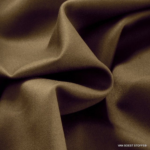 Heavy stretch satin in Tencel™ blend in Turmeric = brown-olive | View: Heavy stretch satin in TENCEL® blend in Turmeric = brown-olive