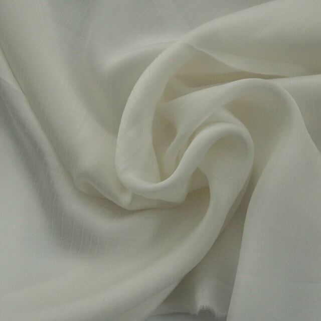 Silky matte shiny bark crepe look in wool white | View: Silky matte shiny bark crepe look in wool white