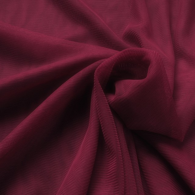 Soft stretch tulle in new burgundy