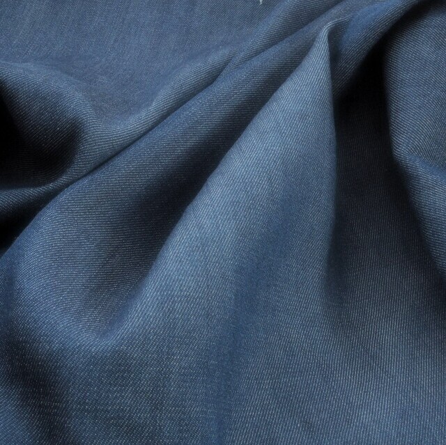 Stretch 4.6oz Lyocell-Tencel vorgewaschener Denim in Mittelblau