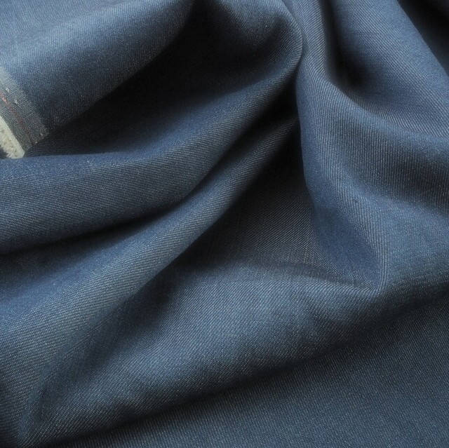 Stretch 4.6oz Lyocell-Tencel pre-washed denim in darkblue | View: Stretch 4.6oz Lyocell-Tencel pre-washed denim in darkblue