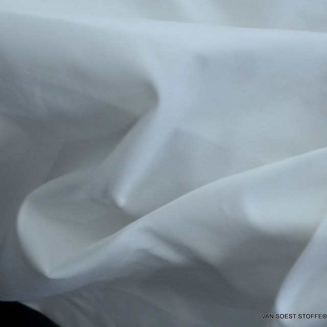 White Stretch Cotton Satin in Matte wool-white | View: wool-white stretch cotton satin