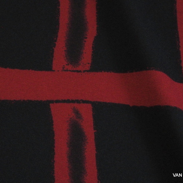 Stretch Designer Karo in Schwarz-Rot | Ansicht: Stretch Designer Karo in Schwarz-Rot