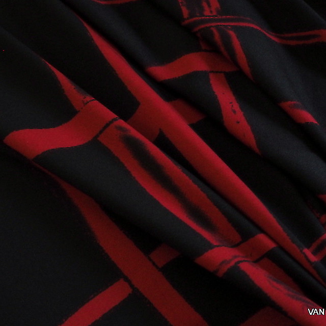 Stretch Designer Karo in Schwarz-Rot | Ansicht: Stretch Designer Karo in Schwarz-Rot