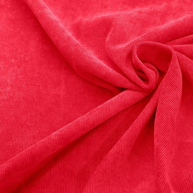 Stretch fine corduroy in great red tone.