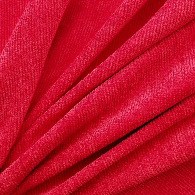 Stretch fine corduroy in great red tone. | View: Stretch fine corduroy in great red tone.