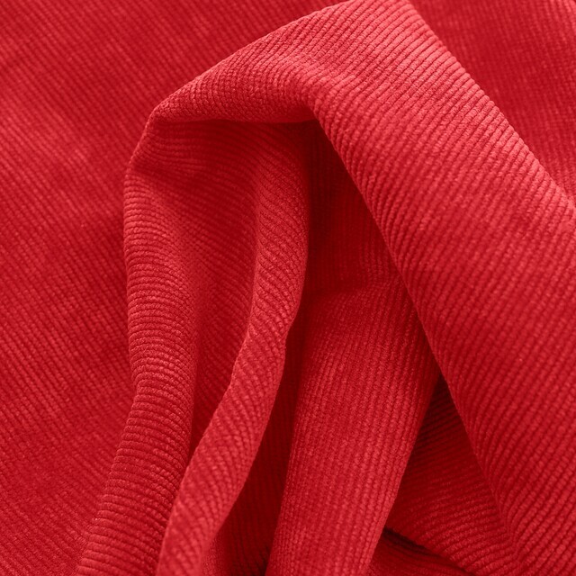 Stretch fine corduroy in great red tone. | View: Stretch fine corduroy in great red tone.