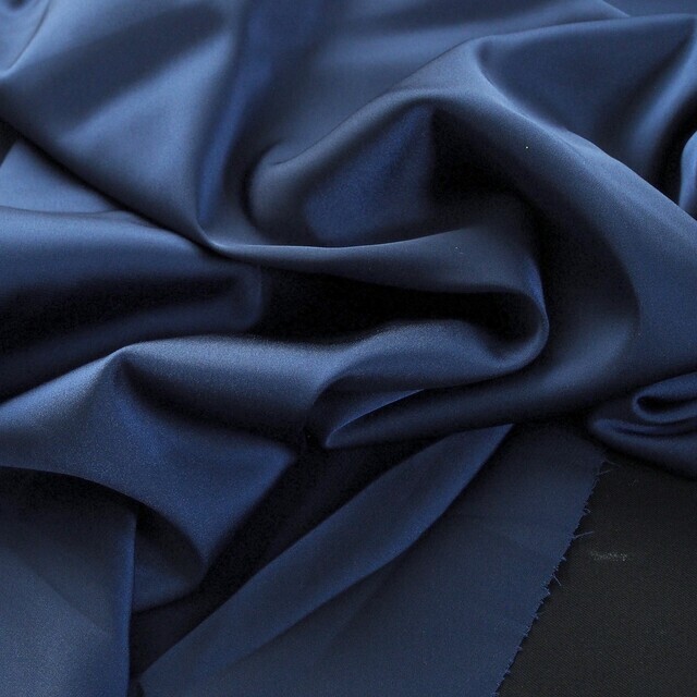 Stretch Imitat Seiden Satin in tollem Navy | Ansicht: Stretch Imitat Seiden Satin in tollem Navy