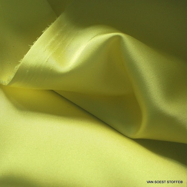 Stretch silk imitation satin in great lemon yellow | View: Stretch silk immitation satin in great lemon yellow