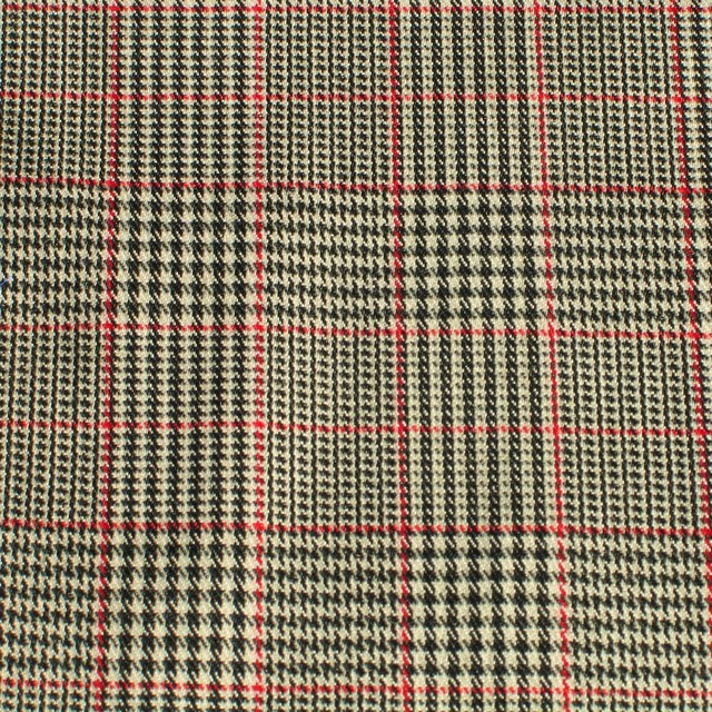 Stretch classic prince de galles check - fabrics online | View: Stretch classic Prince de Galles in Black- Red