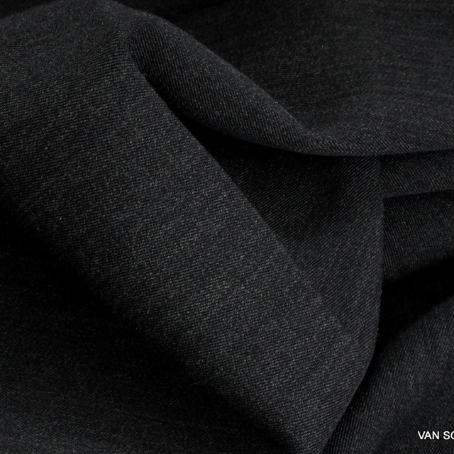 Stretch melange gabardine in dark grey | View: Stretch melange fine gabardine in dark grey