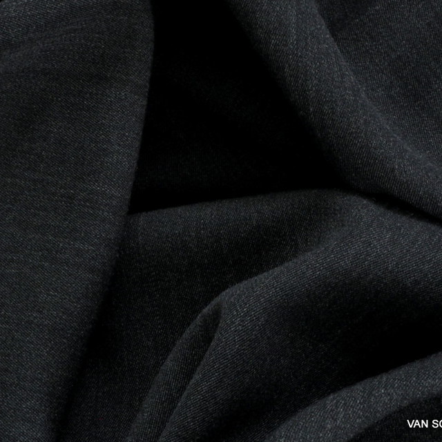 Stretch melange gabardine in dark grey | View: Stretch melange fine gabardine in dark grey