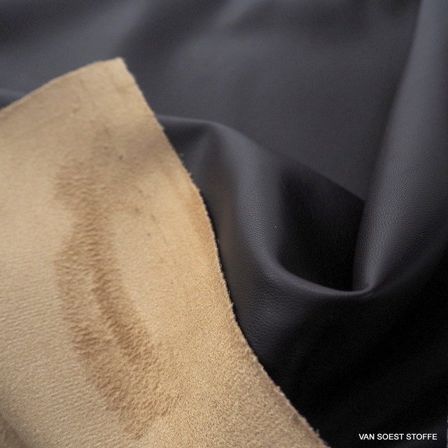 Stretch  doubleweave buckskin/suède fabric in chocolate/camel | View: Stretch  doubleweave buckskin/suède fabric in chocolate/camel