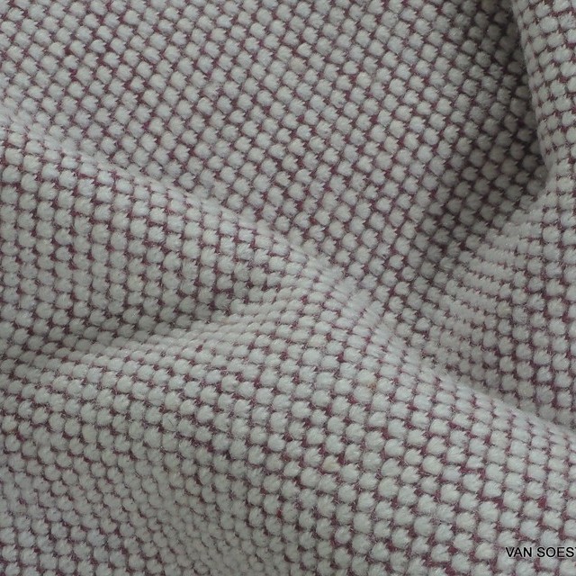 Stretch knit cotton blend as sweat fur in burgundy white | View: Stretch knit cotton blend as sweat fur in burgundy white