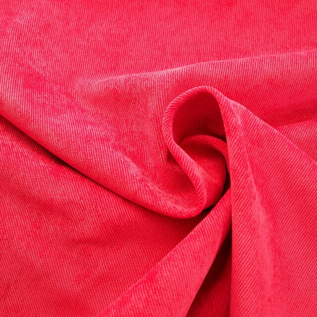 Stretch super fine corduroy in great red tone.