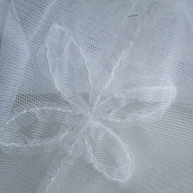 STRETCH TÜLL THREAD FLOWER WHITE