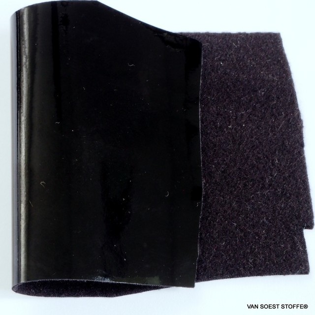 Stretch Wetlook Top Vinyl in Schwarz mit Schwarzer Abseite