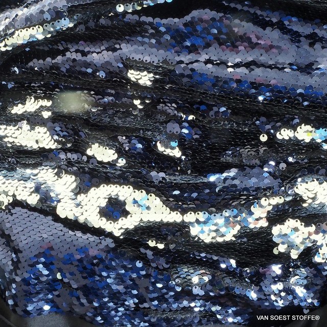 Stretch Zauber Pailletten tief schwarz - Silber | Ansicht: 0918 Stretch Zauber Pailletten neue Farben