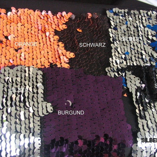 Stretch Zauber Pailletten tief schwarz - Silber