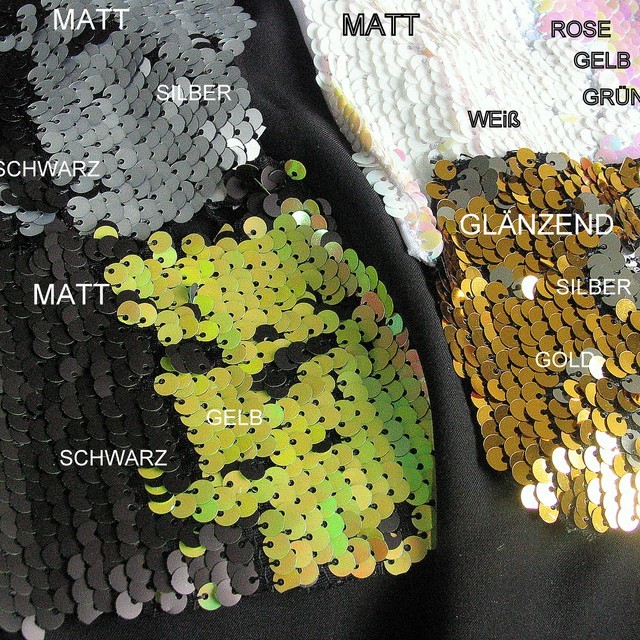 Stretch Zauber Pailletten tief schwarz - Silber
