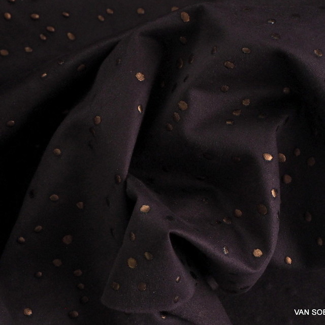 Stretchy gold dabbed leather-imitation in dark burgundy | View: Stretchy gold dabbed leather-imitation in dark burgundy