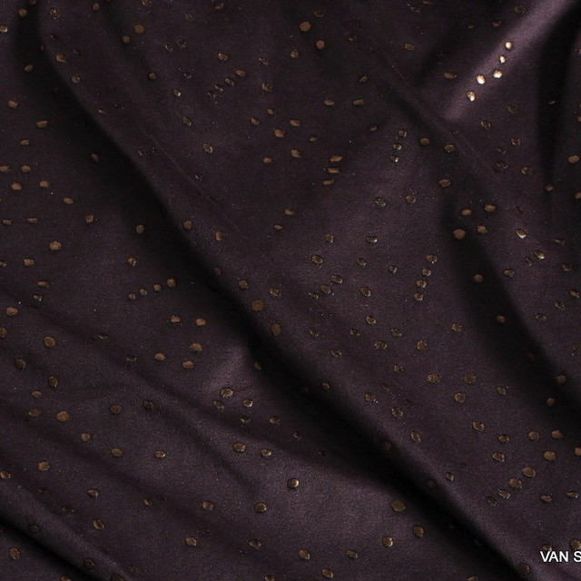 Stretchy gold dabbed leather-imitation in dark burgundy